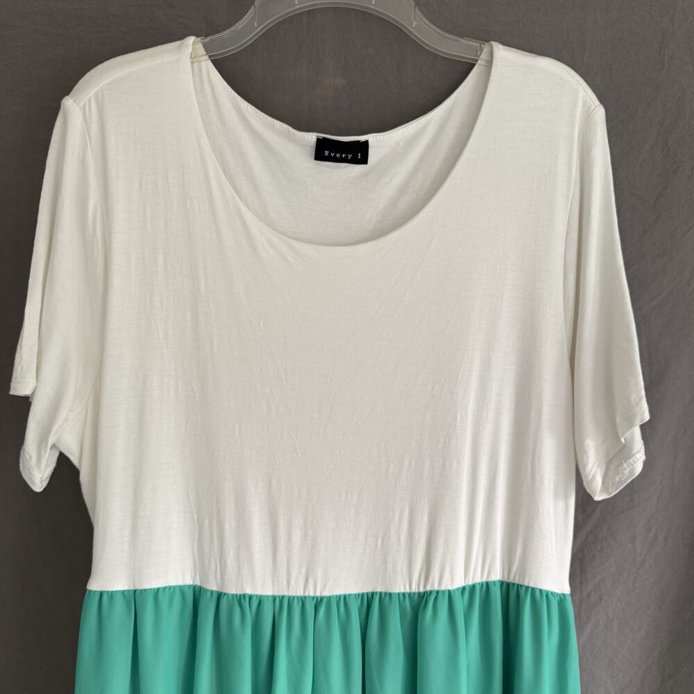 Colorblock Maxi Dress by Every 1 in‎ White and Green, Tall-Friendly Size 2X - Picture 3 of 11
